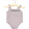 Lace Trim Ribbed Sleeveless Bodysuit (34cm Doll) in Old Rose by Minikane