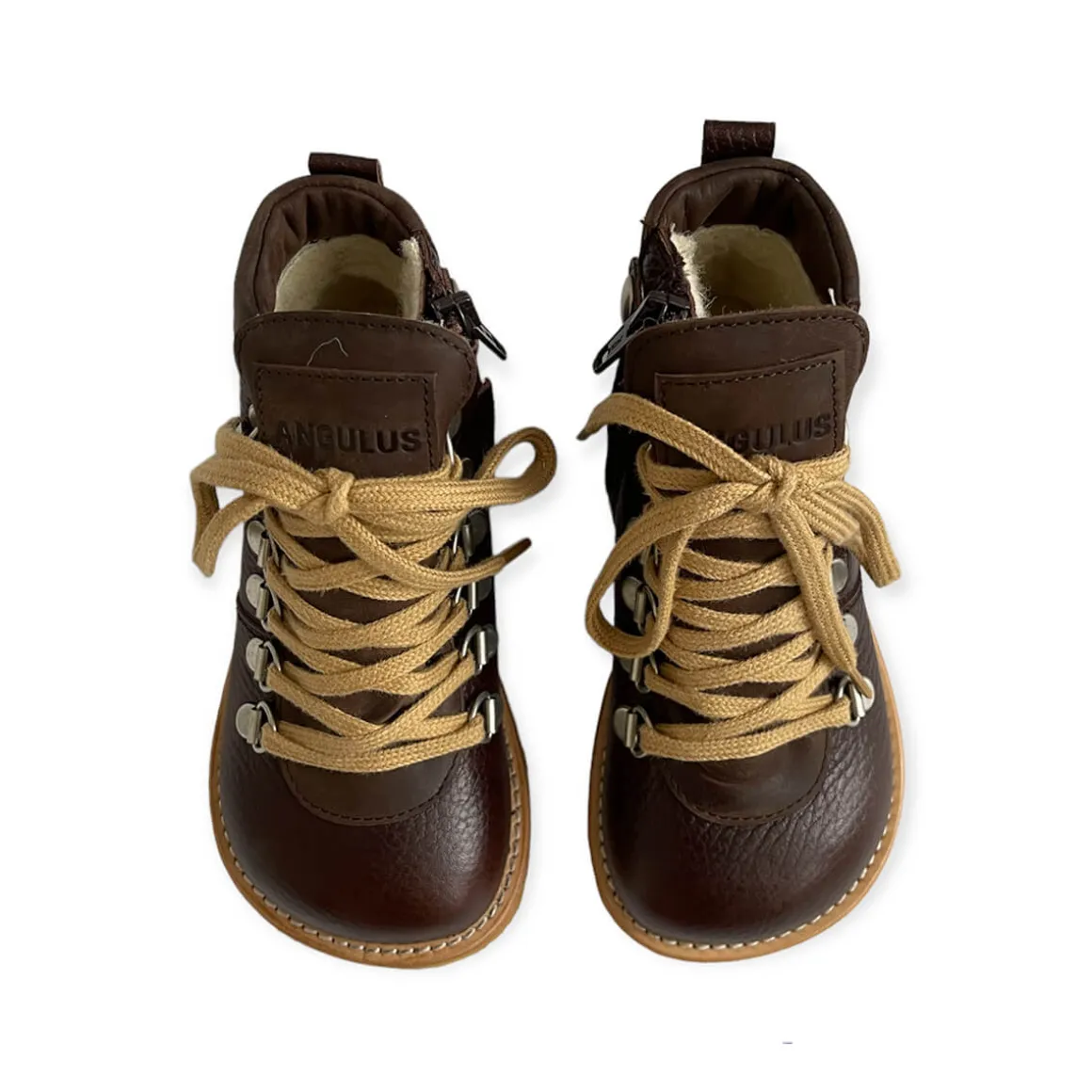 Lace Up Boots With Zipper in Angulus Brown by Angulus - Last One In Stock - 25 EUR