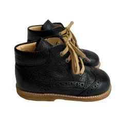 Lace Up Starter Boots in Black (Brogue) by Angulus