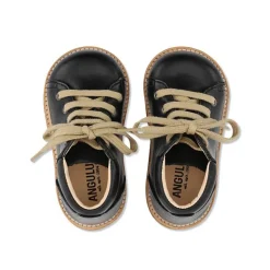 Lace Up Starter Boots in Smooth Black by Angulus