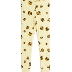 Ladybugs AOP Leggings in Yellow by Mini Rodini