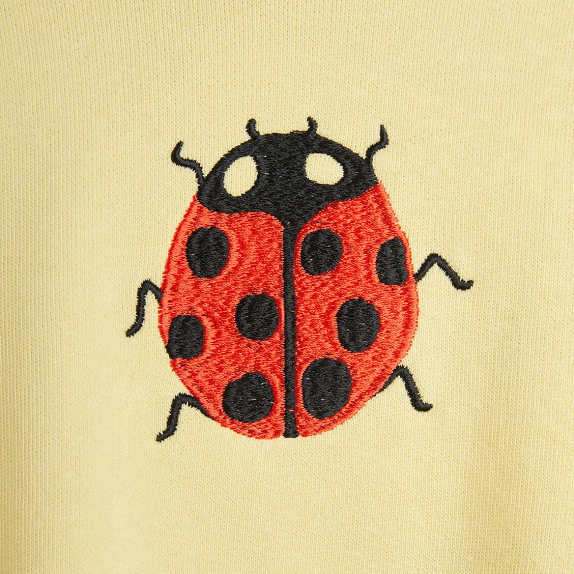 Ladybugs Embroidered Sweatshirt in Yellow by Mini Rodini