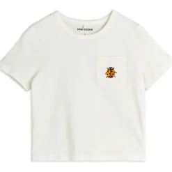 Ladybugs Embroidered T Shirt in Off White by Mini Rodini