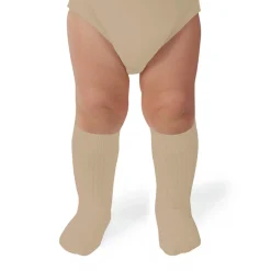 La Haute Ribbed Knee High Socks in Petite Taupe by Collegien