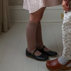 La Haute Ribbed Knee High Socks in Praline by Collegien
