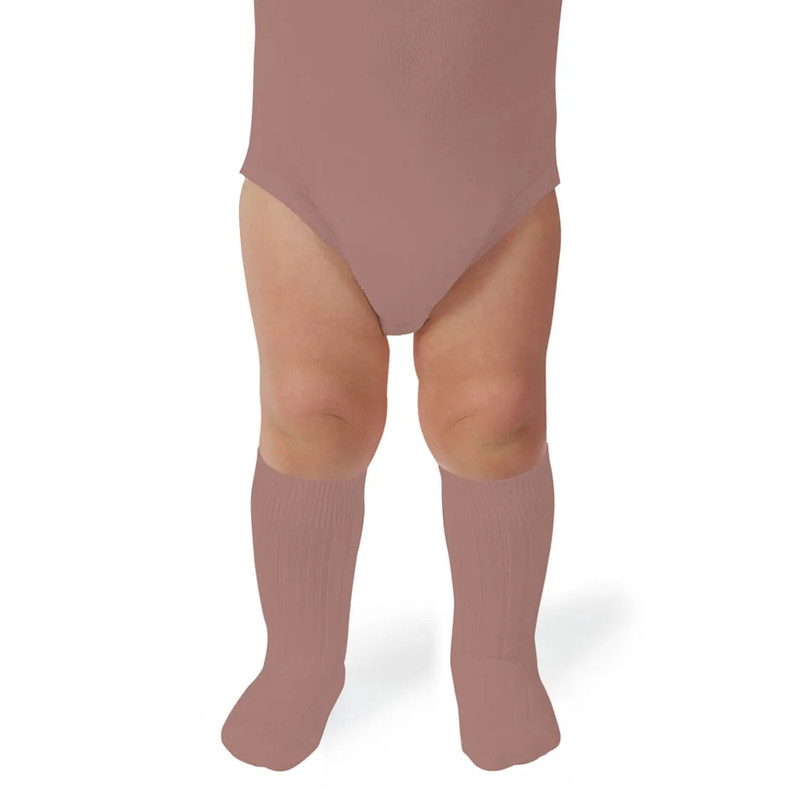 La Haute Ribbed Knee High Socks in Praline by Collegien