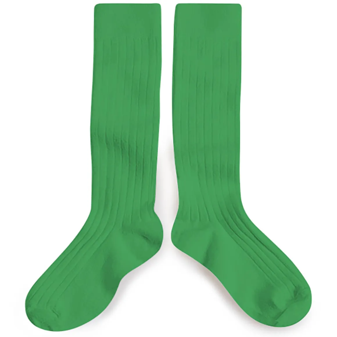 La Haute Ribbed Knee High Socks in Vert Jackpot by Collegien