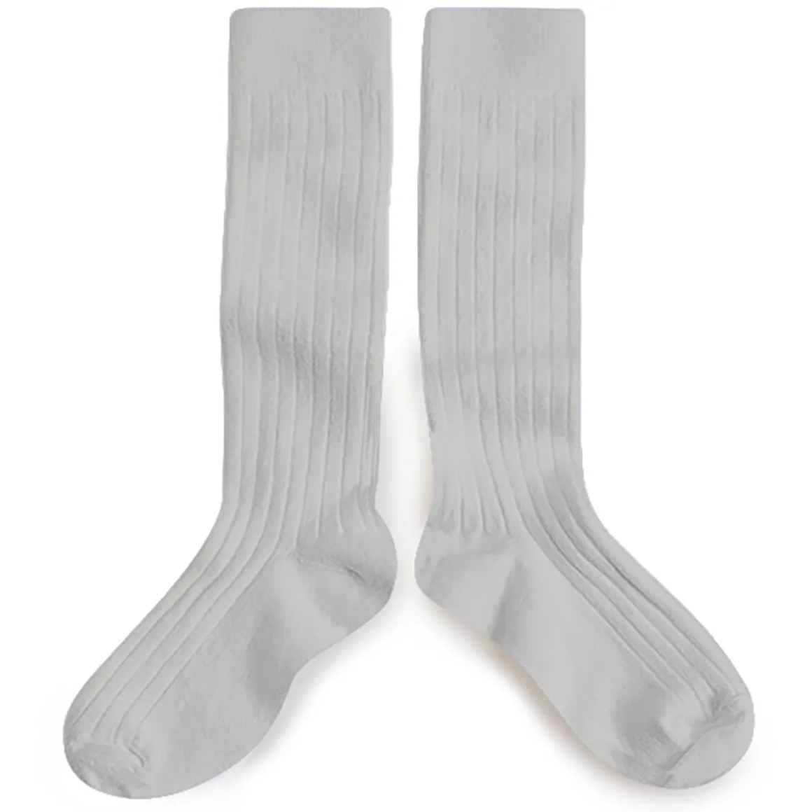 La Haute Ribbed Knee High Socks in Jour de Pluie by Collegien