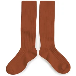 La Haute Ribbed Knee High Socks in Pain d'Epice by Collegien