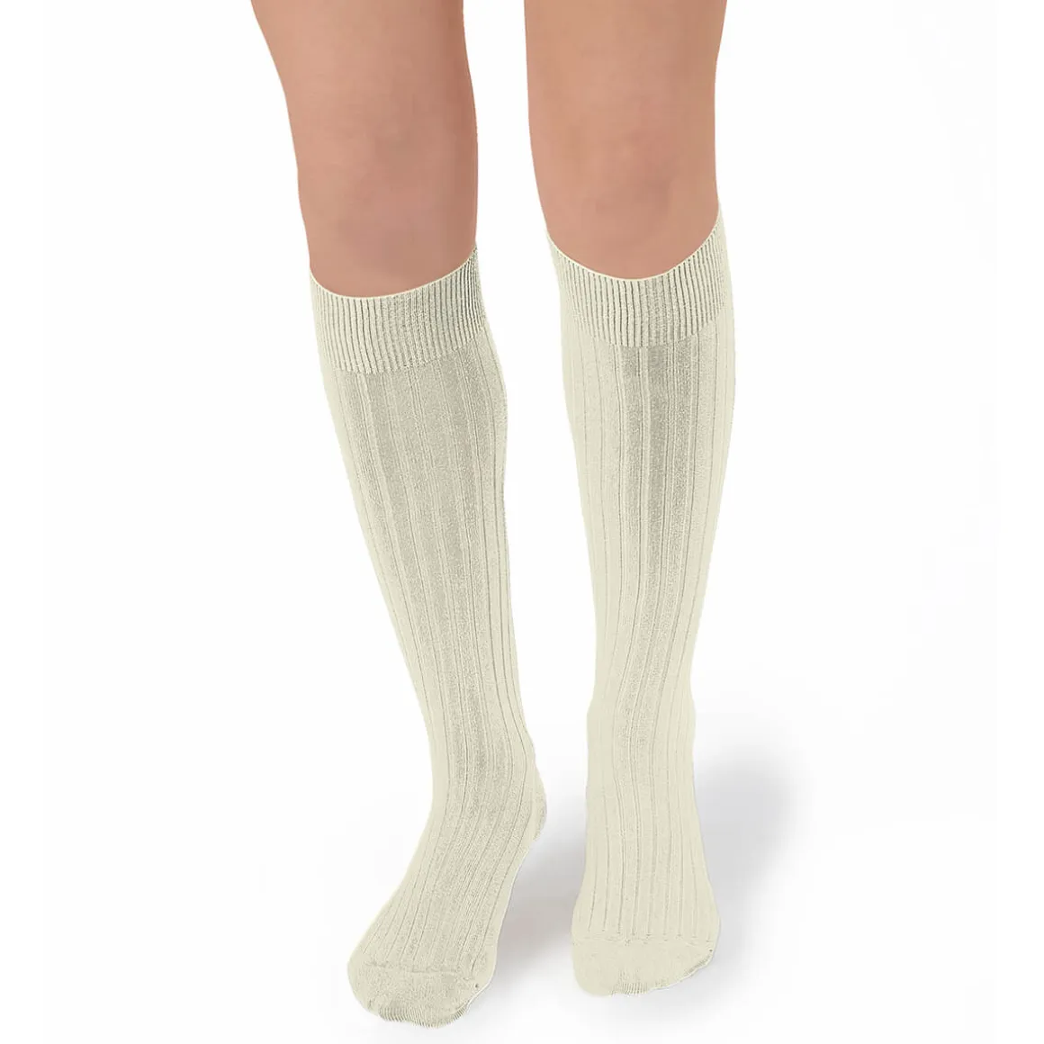 La Haute Ribbed Knee High Socks in Doux Agneaux by Collegien
