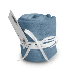 La Haute Ribbed Knee High Socks in Bleu Azur by Collegien