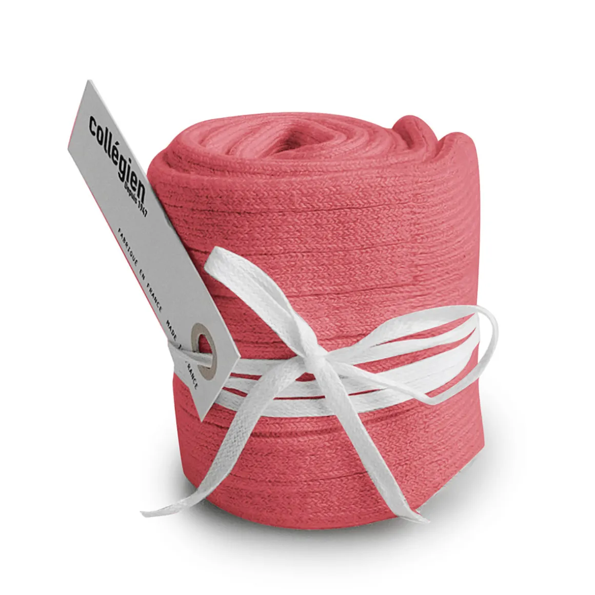 La Haute Ribbed Knee High Socks in Rose Litchi by Collegien