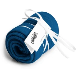 La Haute Ribbed Knee High Socks in Bleu Saphir by Collegien