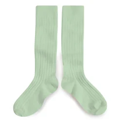 La Haute Ribbed Knee High Socks in Verveine by Collegien