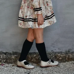 La Haute Ribbed Knee High Socks in Noir de Charbon by Collegien
