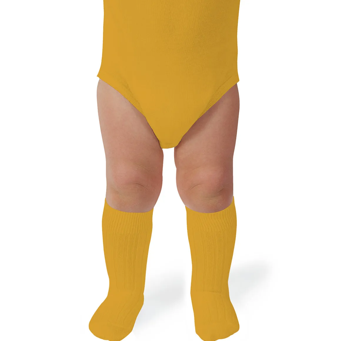 La Haute Ribbed Knee High Socks in Curcuma by Collegien