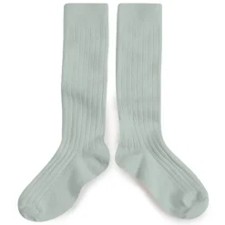 La Haute Ribbed Knee High Socks in Aigue Marine by Collegien