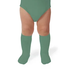 La Haute Ribbed Knee High Socks in Celadon by Collegien