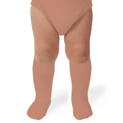 La Haute Ribbed Knee High Socks in Bois De Rose by Collegien