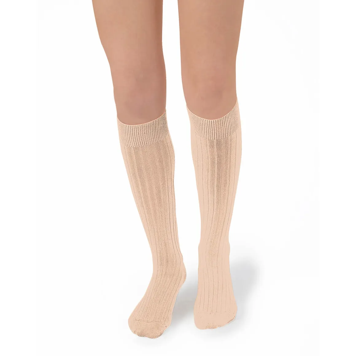 La Haute Ribbed Knee High Socks in Sorbet by Collegien