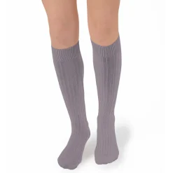 La Haute Ribbed Knee High Socks in Glycine Du Japon by Collegien