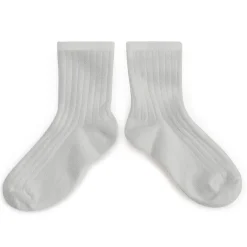 La Mini Ribbed Ankle Socks in Gris Perle by Collegien