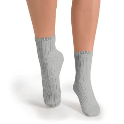 La Mini Ribbed Ankle Socks in Gris Perle by Collegien