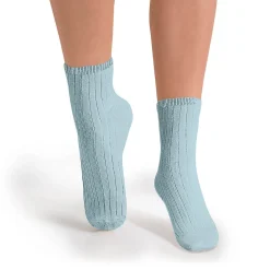 La Mini Ribbed Ankle Socks in Glacier by Collegien