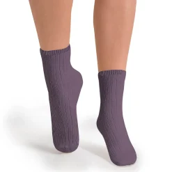 La Mini Ribbed Ankle Socks in Glycine Du Japon by Collegien