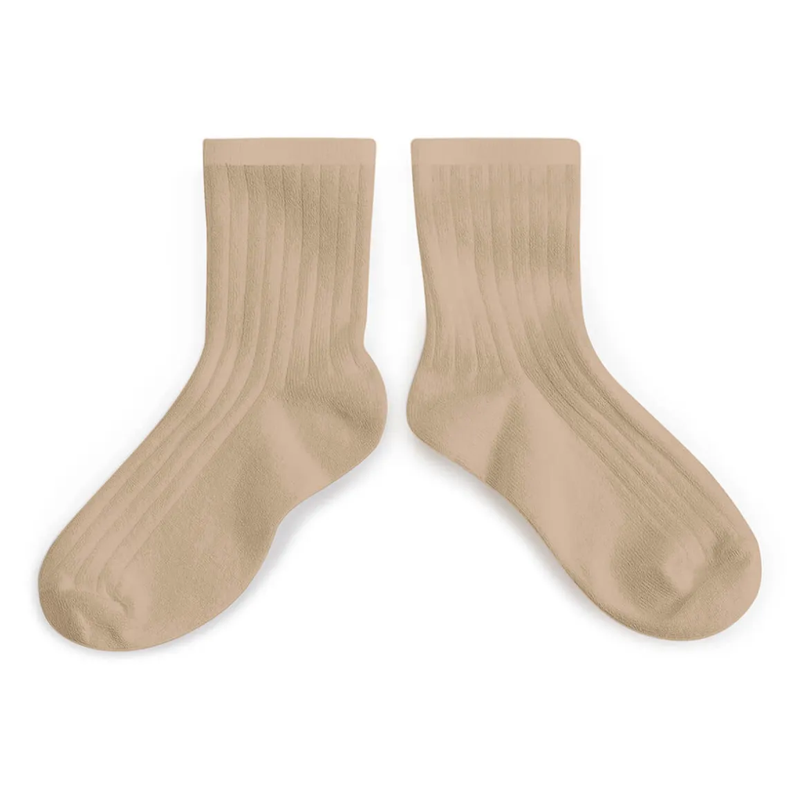 La Mini Ribbed Ankle Socks in Petite Taupe by Collegien
