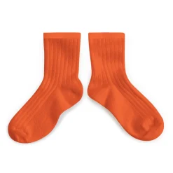 La Mini Ribbed Ankle Socks in Potiron by Collegien