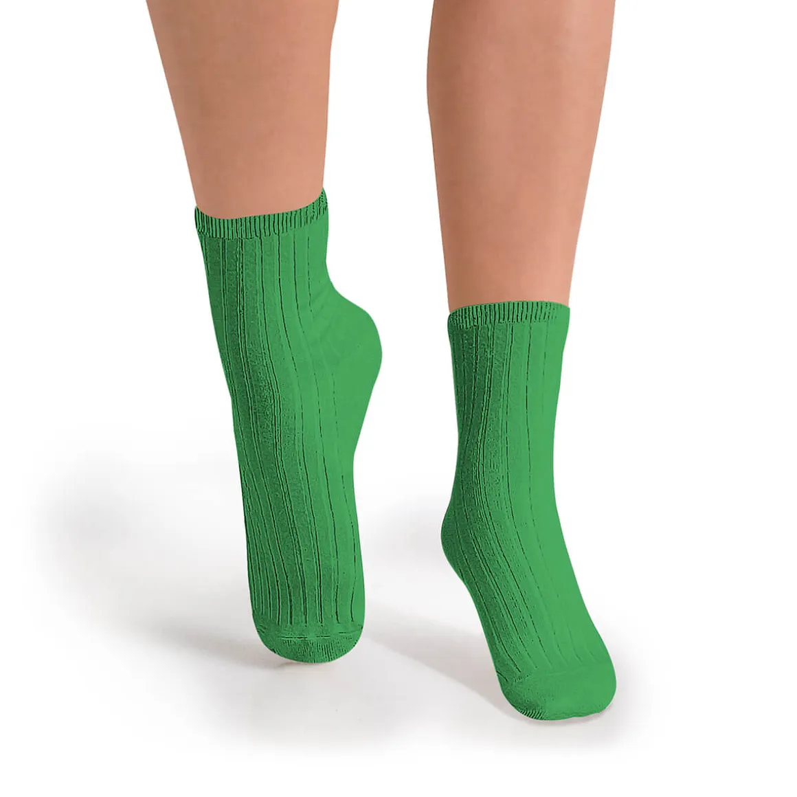 La Mini Ribbed Ankle Socks in Vert Jackpot by Collegien