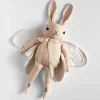 Large Butterfly Rabbit in Cream and Pink Block Print by Polka Dot Club