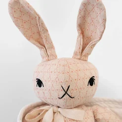 Large Butterfly Rabbit in Cream and Pink Block Print by Polka Dot Club