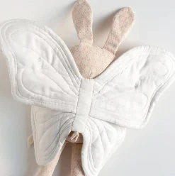 Large Butterfly Rabbit in Cream and Pink Block Print by Polka Dot Club