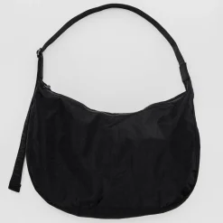 Large Nylon Crescent Bag in Black by Baggu