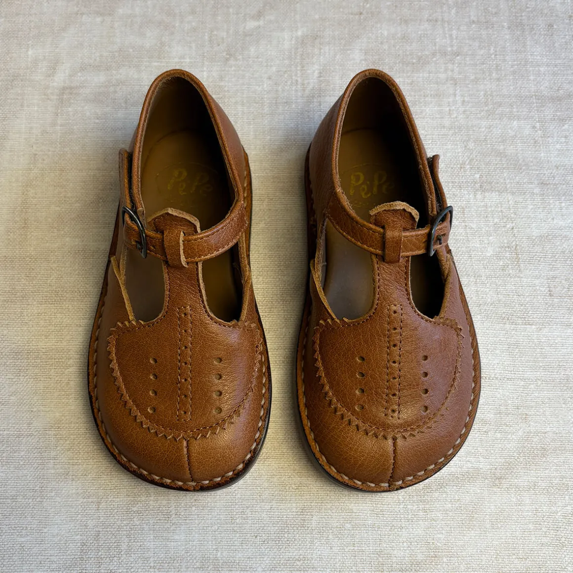 Laura Perforated Sandals in Cuoio Brown by PèPè