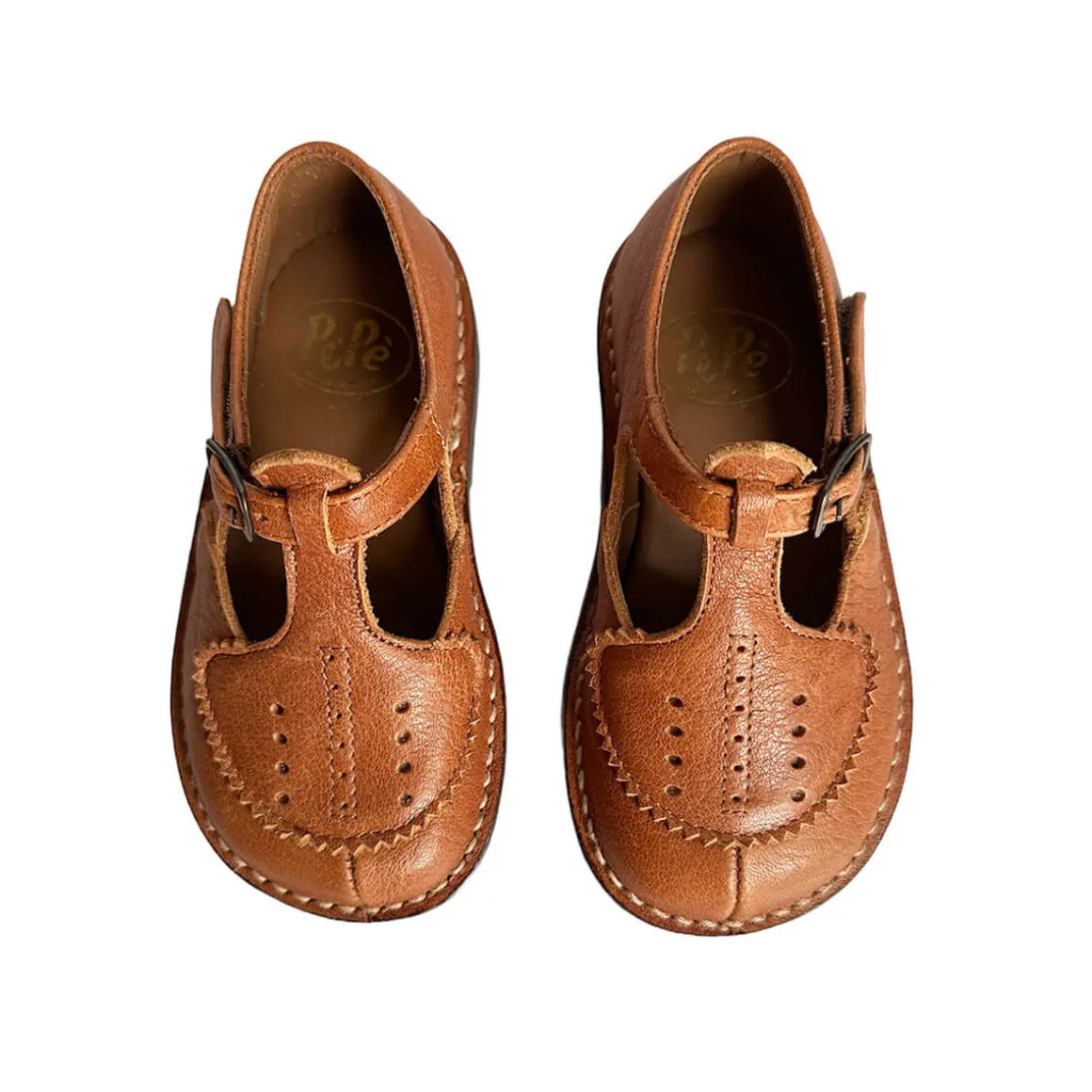 Laura Perforated Sandals in Cuoio Brown by PèPè