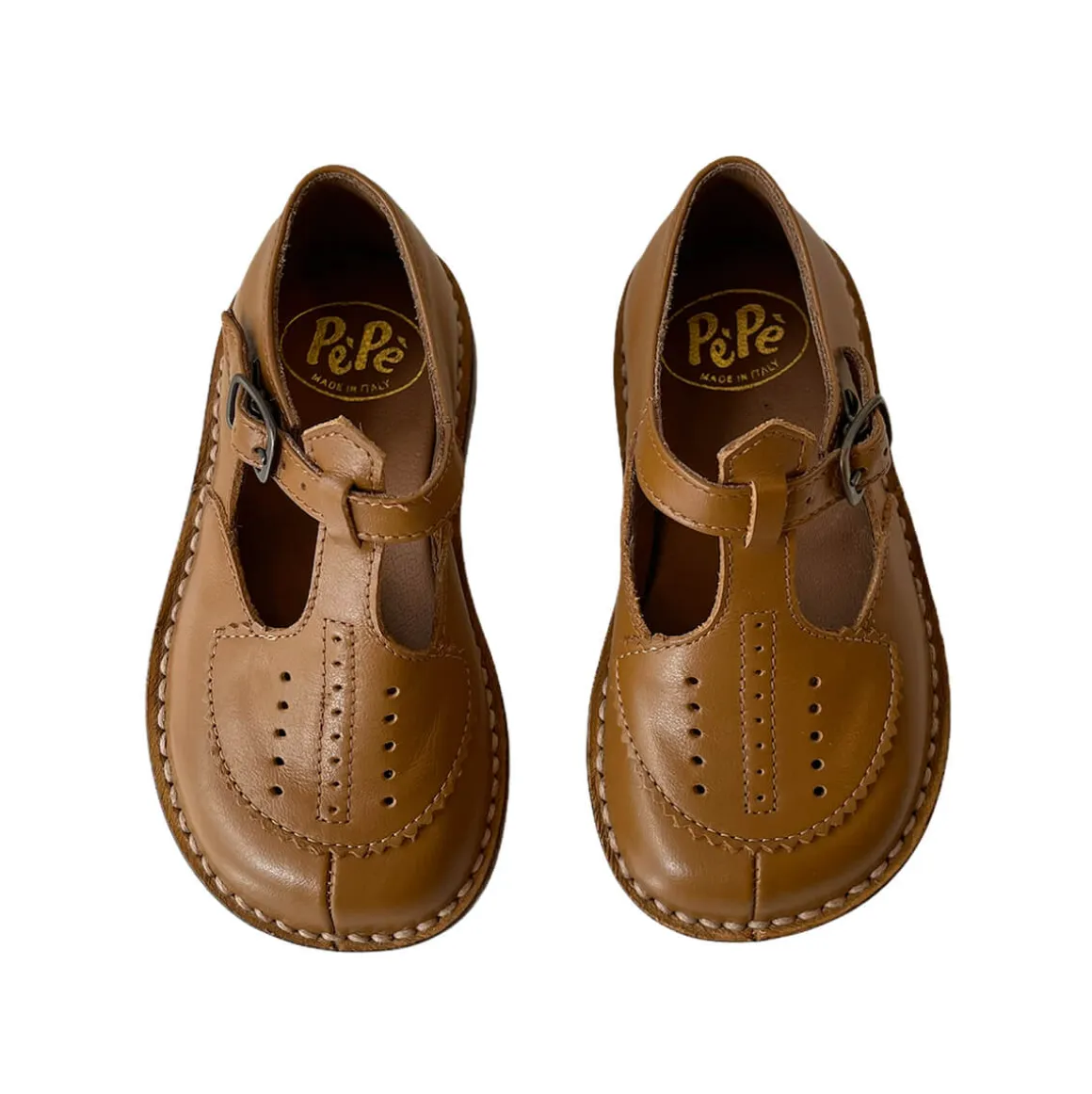 Laura Perforated Sandals in Heritage Tan by PèPè