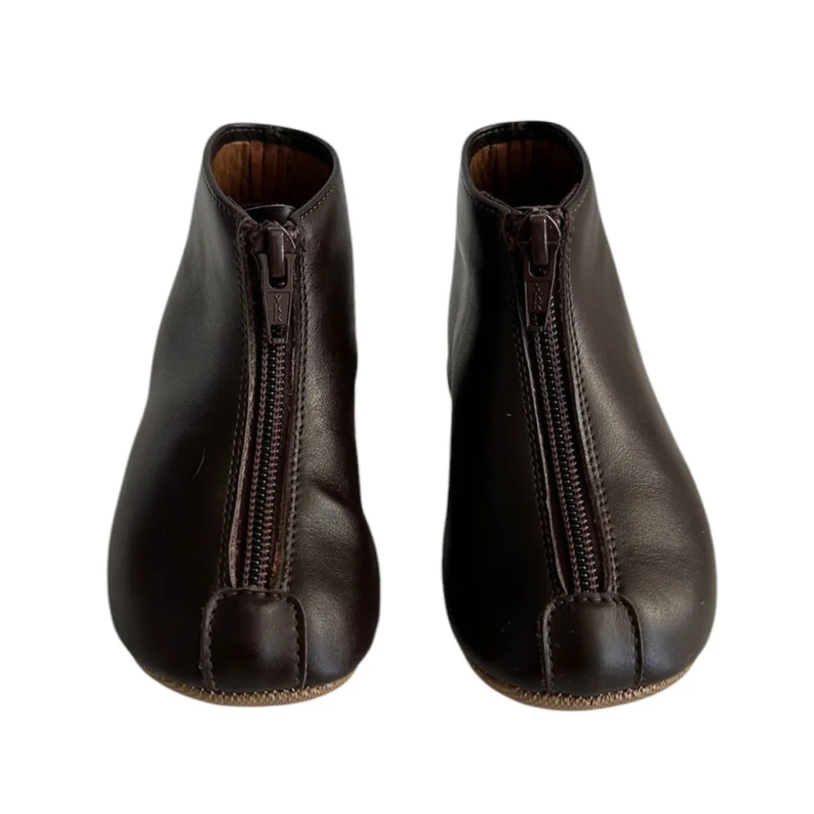 Leather Booties in Dark Brown by PèPè