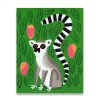 Lemur Mini Greetings Card by Lisa Jones Studio