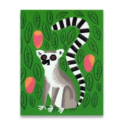 Lemur Mini Greetings Card by Lisa Jones Studio