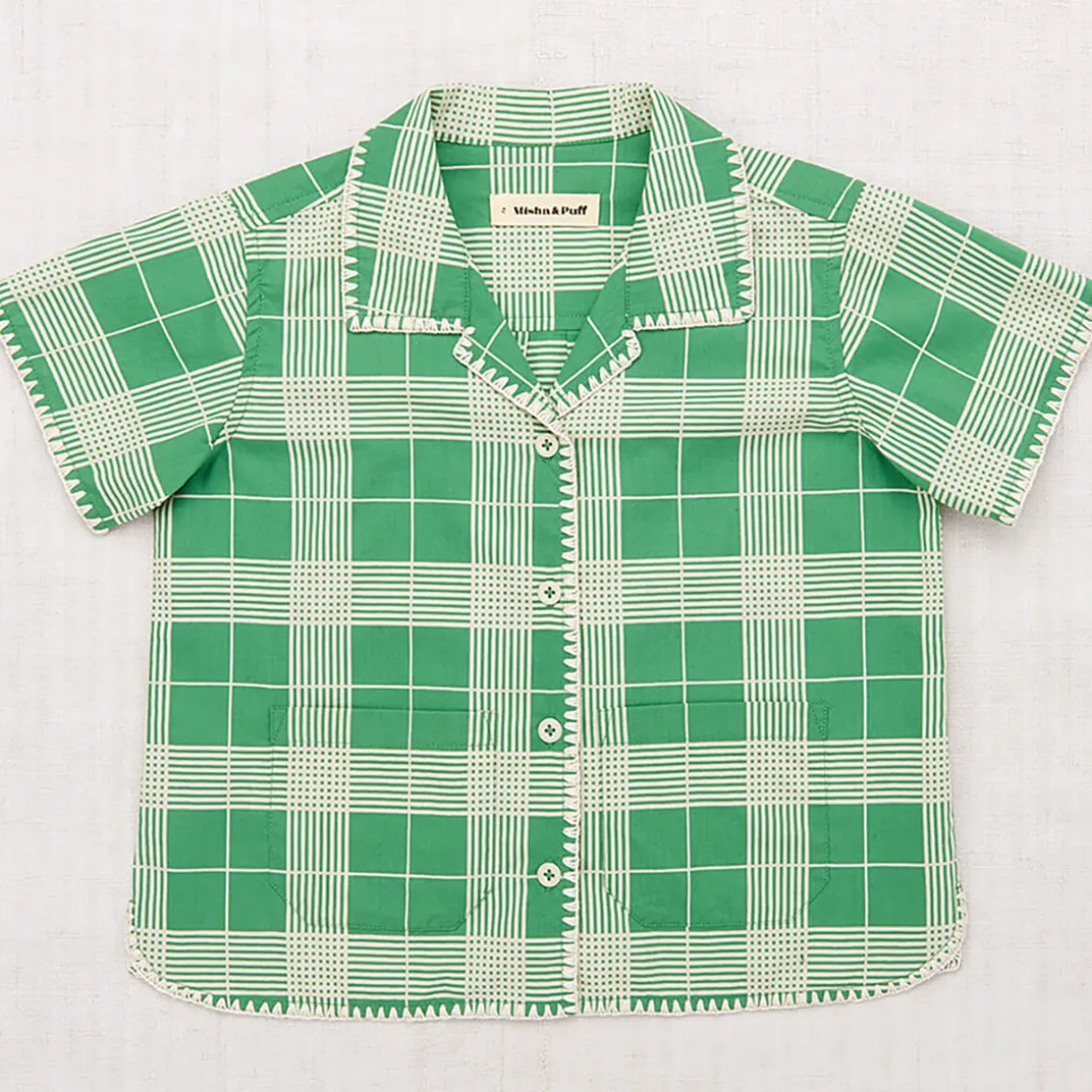 Leon Top in Bottle Green Piazza by Misha & Puff
