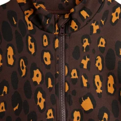 Leopard AOP Brushed Long Sleeve Dress by Mini Rodini