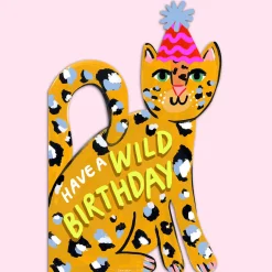 Leopard Shaped Greetings Card by Eleanor Bowmer