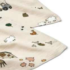 Lewis Muslin Cloths in Farm / Sandy by Liewood (2 Pack)