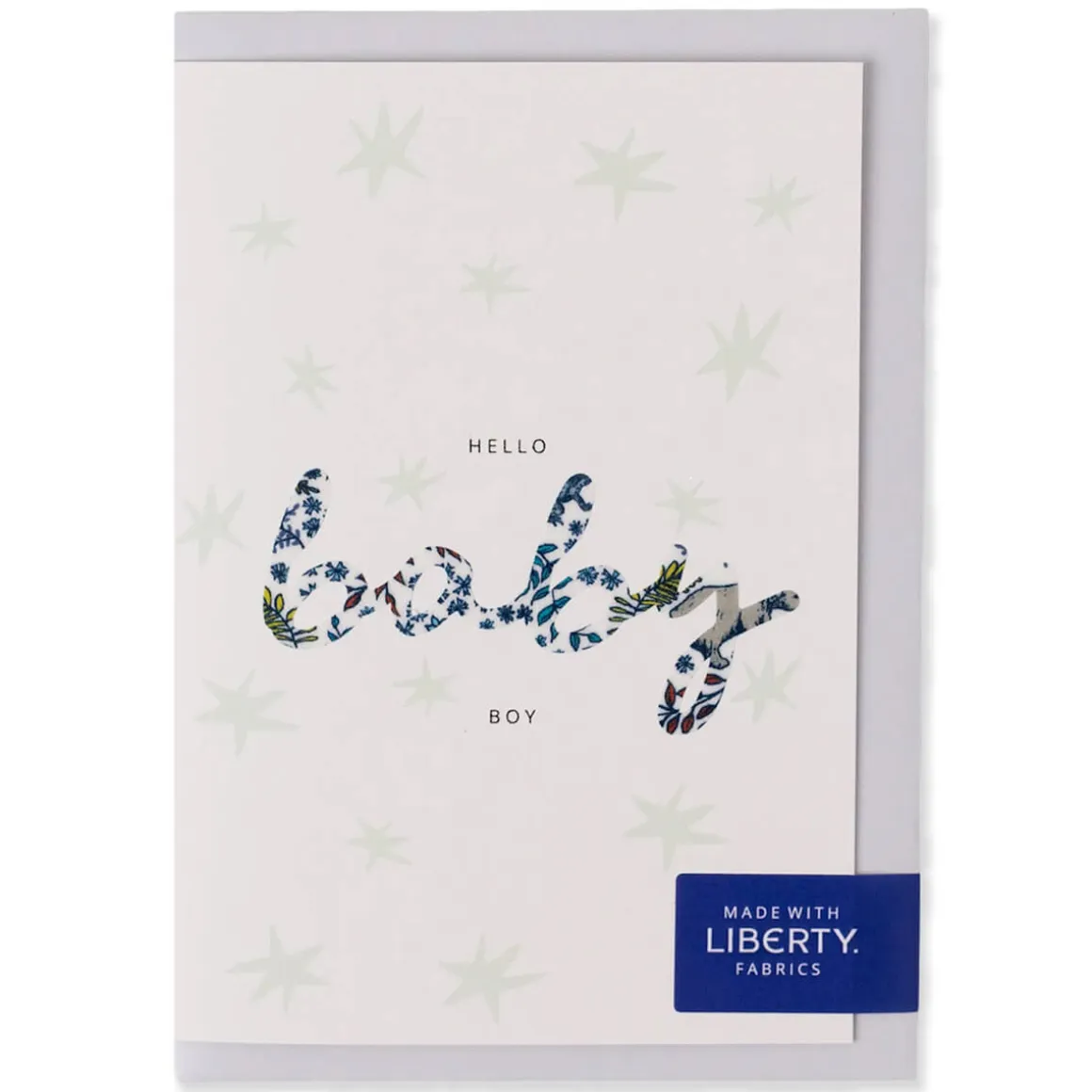Liberty New Baby Boy Greetings Card in Feldberg Forest Liberty Print by The Charming Press