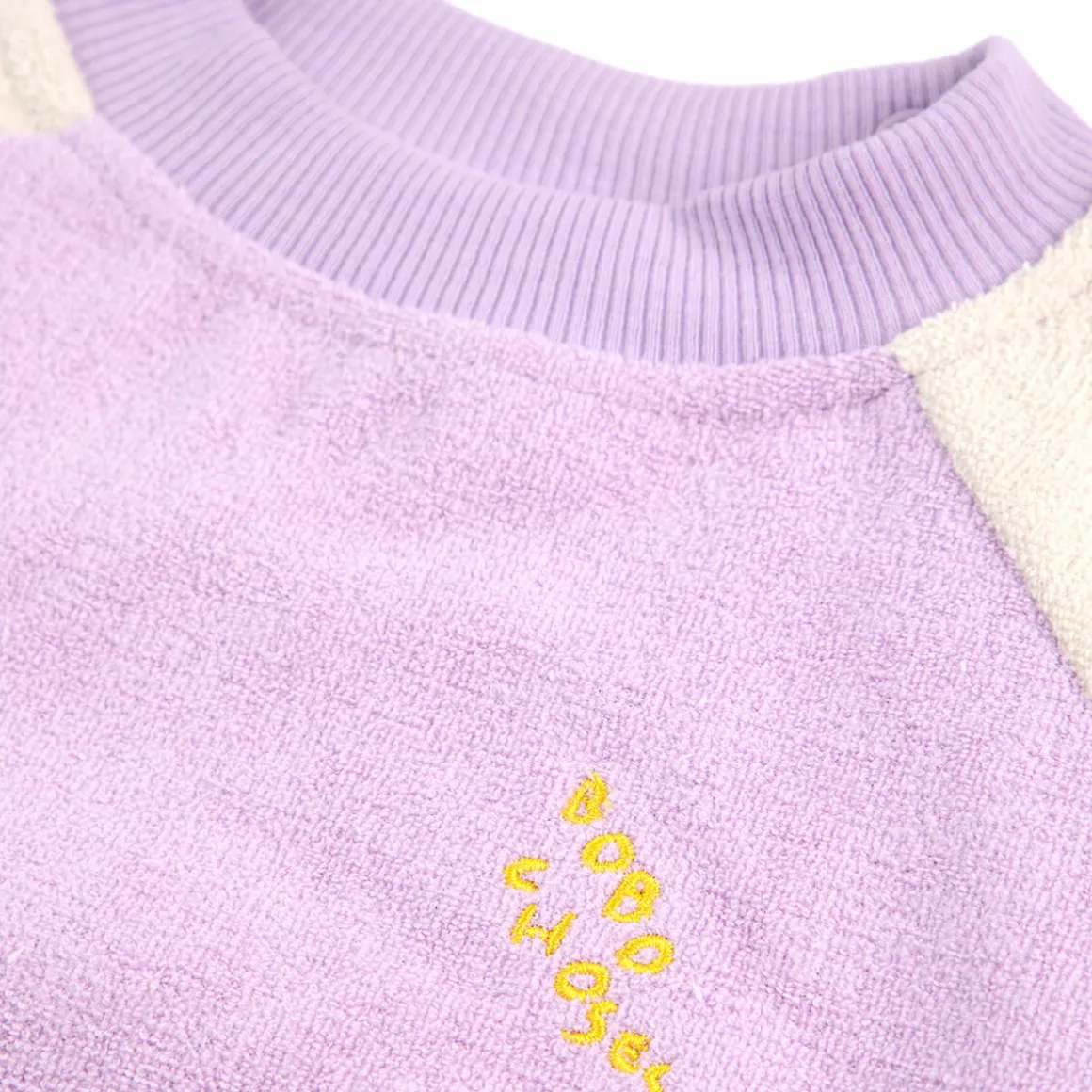 Lila Colour Block Terry Baby Sweatshirt by Bobo Choses