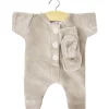 Lili Romper and Headband Set (28cm Doll) in Pearl Grey Velour by Minikane