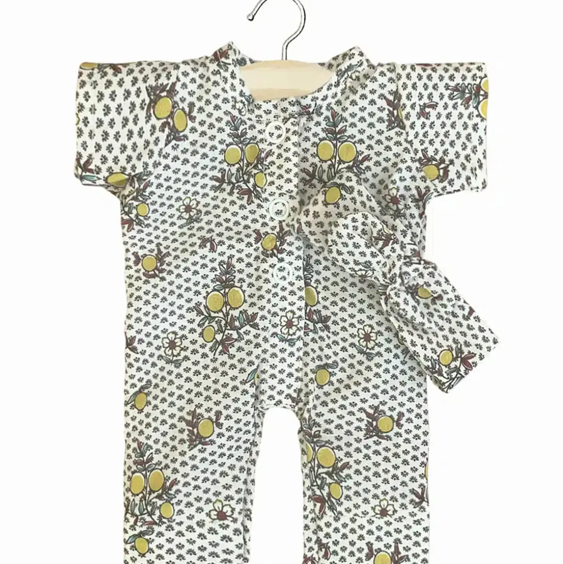 Lili Romper and Headband Set (28cm Doll) in Antoinette Print by Minikane